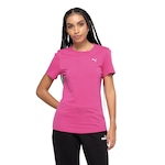 Camiseta Feminina Puma Essentials Small Cat Logo ROSA ESCURO