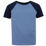 Camiseta Infantil Oxer Estampada Casual AZUL ESC/AZUL