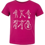 Camiseta Infantil Oxer Manga Curta Casual ROSA ESCURO