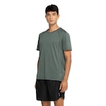 Camiseta Masculina Oxer Manga Curta Média Compressão Flat Mescla VERDE ESCURO