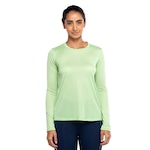 Camiseta Feminina Oxer Manga Longa Crepe Anti-Odor VERDE CLARO