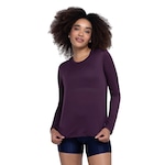 Camiseta Feminina Oxer Manga Longa Crepe Anti-Odor VINHO