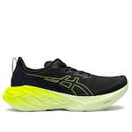 Tênis ASICS Novablast 4 - Masculino PRETO/VERDE CLA