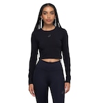 Blusa Cropped Feminina ASICS Manga Longa Cava Tradicional PRETO