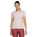 Camiseta Feminina ASICS Manga Curta Malha Cava Tradicional ROSA CLARO