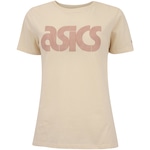 Camiseta Feminina ASICS Manga Curta Malha Cava Tradicional Off White