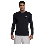 Camiseta Masculina ASICS Manga Longa Proteção UV PRETO/CINZA CLARO