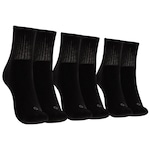 Kit de Meias Cano Médio Oxer com 3 Pares Atoalhada Tamanho 34 a 38 Adulto PRETO