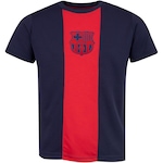 Camiseta do Barcelona Juvenil Fardamento Recorte AZUL ESC/VERMELHO