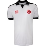 Camisa Polo do Vasco da Gama Masculina Retrô Anos 80 BRANCO/PRETO