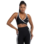 Top Fitness sem Bojo Fila Baixa Sustentação Line Movement Adulto PRETO/BRANCO