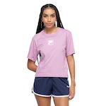 Camiseta Feminina Fila Manga Curta White F-Box ROSA CLARO