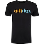 Camiseta Masculina adidas Manga Curta Logo Linear Color PRETO