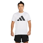 Camiseta Masculina adidas Manga Curta Run It BRANCO