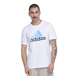 Camiseta Masculina adidas Manga Curta Big Logo BRANCO/AZUL