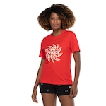 Camiseta Feminina adidas Farm Manga Curta GFX Tee VERMELHO