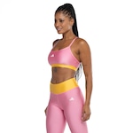 Top Fitness sem Bojo adidas Baixa Sustentação Latin Fit Solid Adulto ROSA/LARANJA