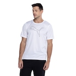 Camiseta Masculina Puma Manga Curta Performance Cat BRANCO