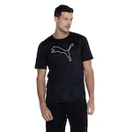 Camiseta Masculina Puma Manga Curta Performance Cat PRETO