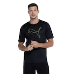 Camiseta Masculina Puma Manga Curta Performance Cat PRETO/VERDE