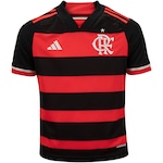 Camisa do Flamengo I 24 adidas Infantil Torcedor Vermelho/Preto