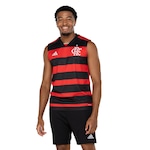 Camiseta Regata do Flamengo adidas Masculina Comissão VERMELHO