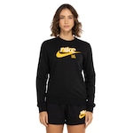 Blusão Feminino Nike sem Capuz Sportswear Club FLC FT GX Crew PRETO