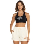 Top Fitness com Bojo Nike Média Sustentação Swoosh Futura BRA Adulto PRETO