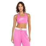 Top Fitness com Bojo Nike Média Sustentação Swoosh Futura BRA Adulto ROSA