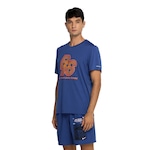 Camiseta Masculina Nike Manga Curta Run Energy Rise 365 AZUL/LARANJA