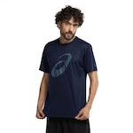 Camiseta Masculina ASICS Manga Curta Anti Odor Estampa Treino AZUL ESCURO