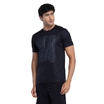 Camiseta Masculina ASICS Manga Curta Anti Odor Estampa Treino PRETO/CINZA