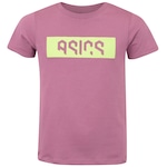 Camiseta Infantil ASICS Manga Curta Casual Cava Tradicional ROXO CLARO