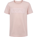 Camiseta Infantil ASICS Manga Curta Casual Cava Tradicional Rosa Cla/Rosa