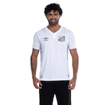 Camisa do Santos I 24 Umbro Masculina Torcedor BRANCO/PRETO