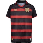 Camisa Polo do Sport CIub do Recife I 24 Umbro Juvenil Torcedor PRETO/VERMELHO