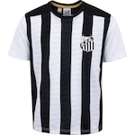 Camiseta do Santos Braziline Infantil Majestic BRANCO/PRETO