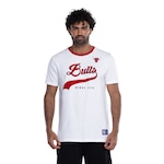 Camiseta do Chicago Bulls NBA Masculina Floco Team Off White