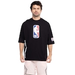 Camiseta Masculina NBA Manga Curta Logoman NB384 PRETO