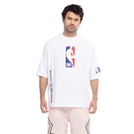 Camiseta Masculina NBA Manga Curta Logoman NB384 Off White