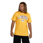 Camiseta do Los Angeles Lakers NBA Masculina Manga Curta Metallic NB990 AMARELO