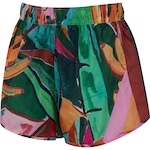 Short Feminino Farm Folhagem de Banana Verde/Laranja