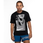 Camiseta Masculina Nike Manga Curta Run Energy Ris PRETO/CINZA CLARO