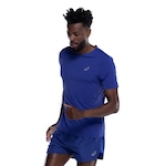 Camiseta Masculina ASICS Manga Curta Selada Respirável AZUL