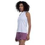 Camisa Polo Regata Feminina ASICS Botões Anti Odor BRANCO