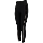 Calça Legging Feminina Oxer Zig Lateral Média Compressão Cintura Média Preto/Bege