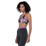 Top Fitness sem Bojo Oxer Alça Fina Floral Baixa Sustentação Maxi II Adulto VERDE ESC/ROSA