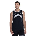 Camiseta Regata Masculina Adams Basquete Dry PRETO/BRANCO