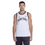 Camiseta Regata Masculina Adams Basquete Dry BRANCO/PRETO