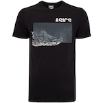 Camiseta Masculina ASICS Manga Curta Malha Est Sneaker PRETO